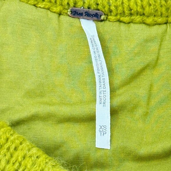 Free People Pull-On Fade Away Knit Sweater Skirt Alpaca Wool Blend Yellow/Brown - Picture 6 of 8